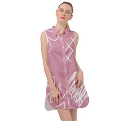 Elements Scribble Wiggly Lines Sleeveless Shirt Dress by Cemarart