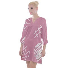 Elements Scribble Wiggly Lines Open Neck Shift Dress by Cemarart