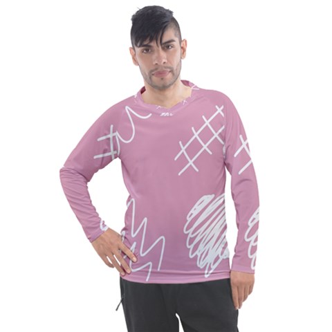 Elements Scribble Wiggly Lines Men s Pique Long Sleeve T-shirt by Cemarart