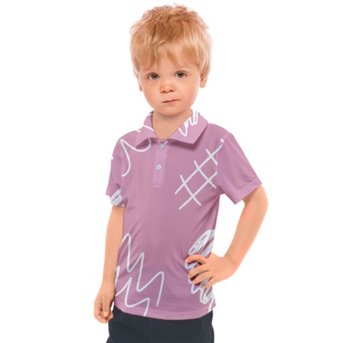 Elements Scribble Wiggly Lines Kids  Polo T-shirt by Cemarart