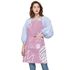 Elements Scribble Wiggly Lines Pocket Apron by Cemarart