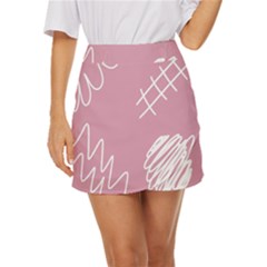 Elements Scribble Wiggly Lines Mini Front Wrap Skirt by Cemarart