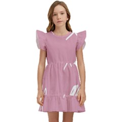 Elements Scribble Wiggly Lines Kids  Winged Sleeve Dress by Cemarart