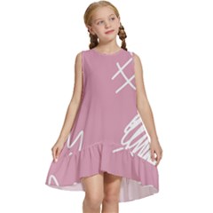 Elements Scribble Wiggly Lines Kids  Frill Swing Dress by Cemarart