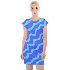 Purple Mint Turquoise Background Cap Sleeve Bodycon Dress by Cemarart