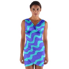 Purple Mint Turquoise Background Wrap Front Bodycon Dress by Cemarart