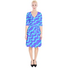 Purple Mint Turquoise Background Wrap Up Cocktail Dress by Cemarart