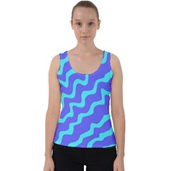 Purple Mint Turquoise Background Velvet Tank Top by Cemarart