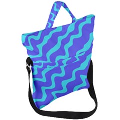 Purple Mint Turquoise Background Fold Over Handle Tote Bag by Cemarart