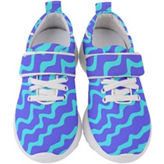 Purple Mint Turquoise Background Kids  Velcro Strap Shoes by Cemarart