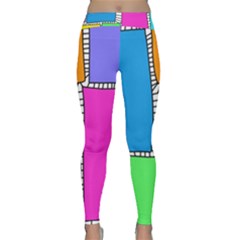 Shapes Texture Colorful Cartoon Classic Yoga Leggings by Cemarart