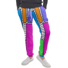 Shapes Texture Colorful Cartoon Men s Jogger Sweatpants by Cemarart