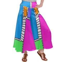 Shapes Texture Colorful Cartoon Women s Satin Palazzo Pants by Cemarart