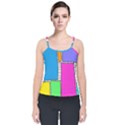 Shapes Texture Colorful Cartoon Velvet Spaghetti Strap Top View1