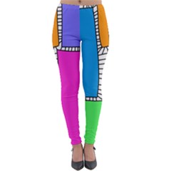 Shapes Texture Colorful Cartoon Lightweight Velour Leggings by Cemarart