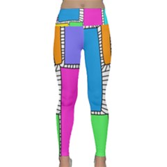 Shapes Texture Colorful Cartoon Lightweight Velour Classic Yoga Leggings by Cemarart