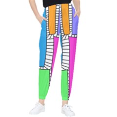 Shapes Texture Colorful Cartoon Women s Tapered Pants by Cemarart