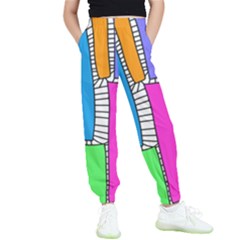 Shapes Texture Colorful Cartoon Kids  Joggers by Cemarart