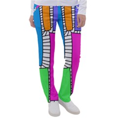 Shapes Texture Colorful Cartoon Women s Casual Pants by Cemarart