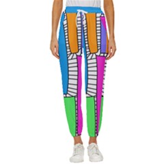 Shapes Texture Colorful Cartoon Women s Cropped Drawstring Pants by Cemarart