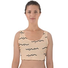 Lines Dots Pattern Abstract Velvet Crop Top by Cemarart