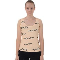 Lines Dots Pattern Abstract Velvet Tank Top by Cemarart