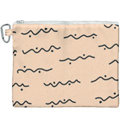 Lines Dots Pattern Abstract Canvas Cosmetic Bag (xxxl) by Cemarart