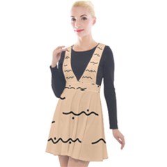 Lines Dots Pattern Abstract Plunge Pinafore Velour Dress by Cemarart