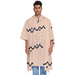 Lines Dots Pattern Abstract Men s Hooded Rain Ponchos by Cemarart