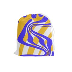 Print Pattern Warp Lines Drawstring Pouch (large) by Cemarart