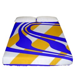 Print Pattern Warp Lines Fitted Sheet (King Size)