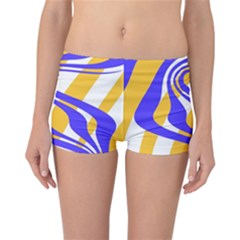 Print Pattern Warp Lines Reversible Boyleg Bikini Bottoms