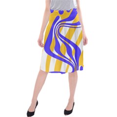 Print Pattern Warp Lines Midi Beach Skirt