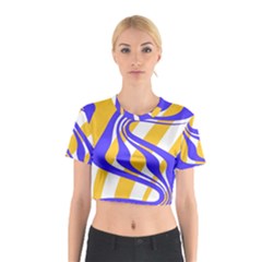 Print Pattern Warp Lines Cotton Crop Top