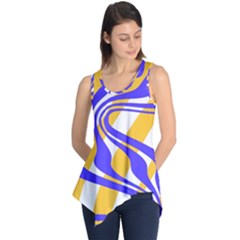 Print Pattern Warp Lines Sleeveless Tunic