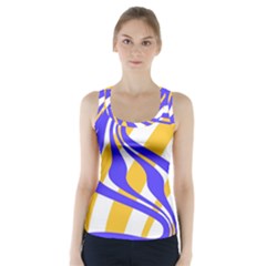 Print Pattern Warp Lines Racer Back Sports Top