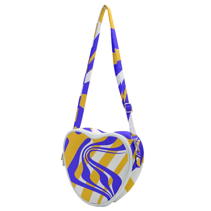 Print Pattern Warp Lines Heart Shoulder Bag