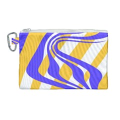 Print Pattern Warp Lines Canvas Cosmetic Bag (Large)