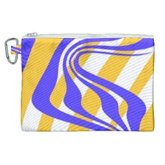 Print Pattern Warp Lines Canvas Cosmetic Bag (XL)