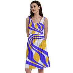 Print Pattern Warp Lines Classic Skater Dress