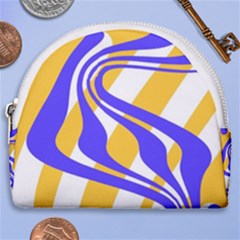 Print Pattern Warp Lines Horseshoe Style Canvas Pouch by Cemarart