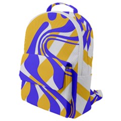 Print Pattern Warp Lines Flap Pocket Backpack (Small)