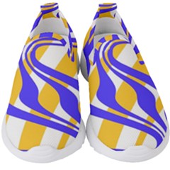 Print Pattern Warp Lines Kids  Slip On Sneakers by Cemarart