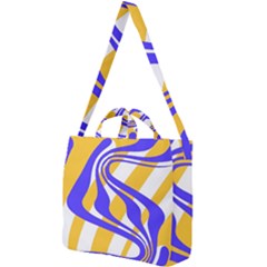 Print Pattern Warp Lines Square Shoulder Tote Bag