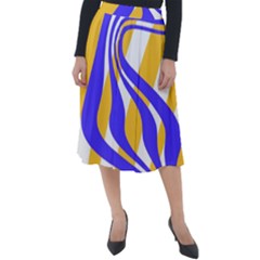 Print Pattern Warp Lines Classic Velour Midi Skirt 