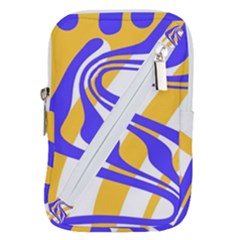 Print Pattern Warp Lines Belt Pouch Bag (small) by Cemarart