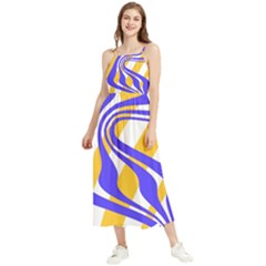 Print Pattern Warp Lines Boho Sleeveless Summer Dress