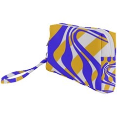 Print Pattern Warp Lines Wristlet Pouch Bag (small) by Cemarart