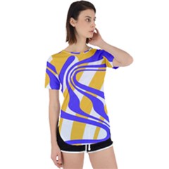 Print Pattern Warp Lines Perpetual Short Sleeve T-Shirt