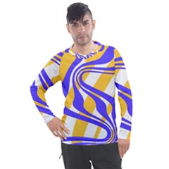 Print Pattern Warp Lines Men s Pique Long Sleeve T-Shirt